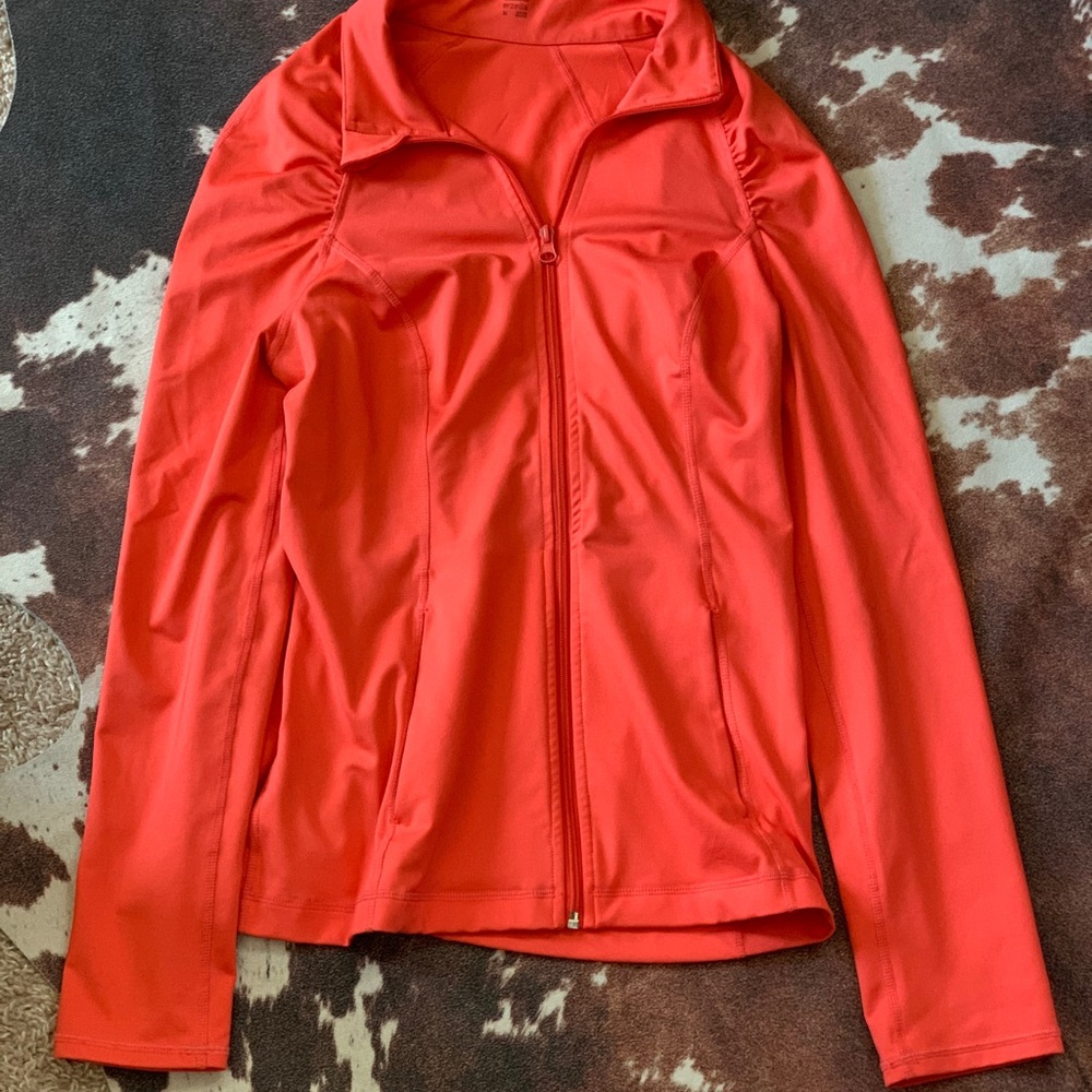 Women's Orange Active Zip-Up Jacket
